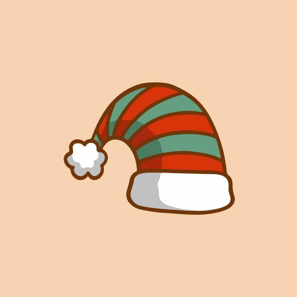 Noël Père Noël chapeau symbole. social médias poste. Noël vecteur illustration.