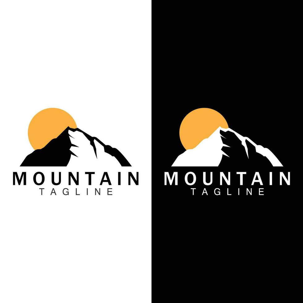 Montagne logo Facile illustration silhouette modèle vecteur conception