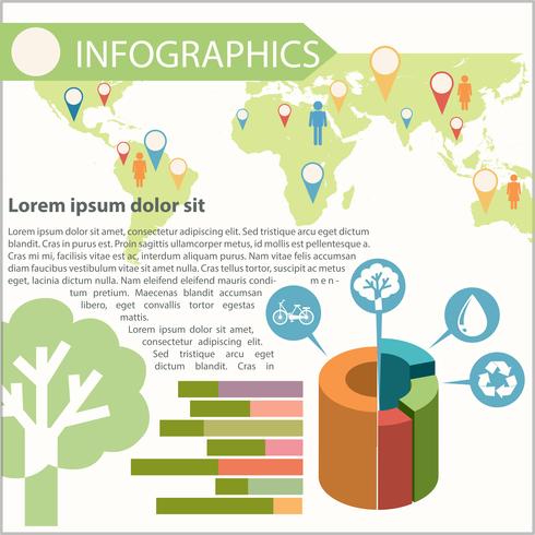 Une infographie montrant les différents lieux vecteur