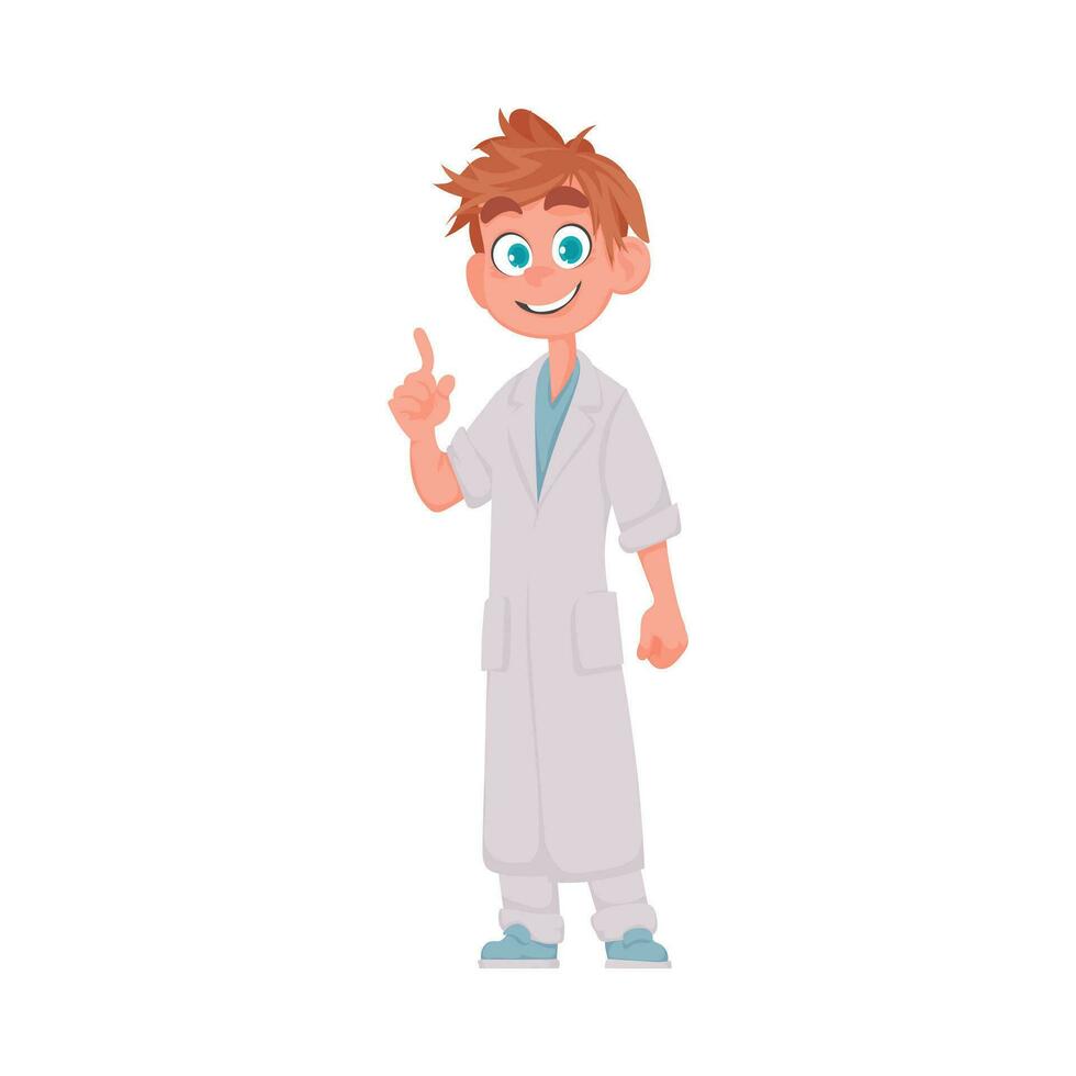 là est une beau homme qui porte vêtements similaire à une médecin vecteur illustration