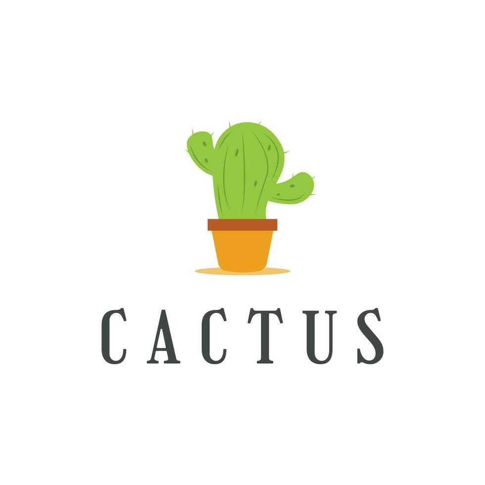 cactus pot logo conception Créatif idée vecteur