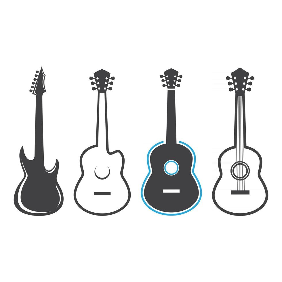 illustration d & # 39; images de logo de leçon de guitare vecteur