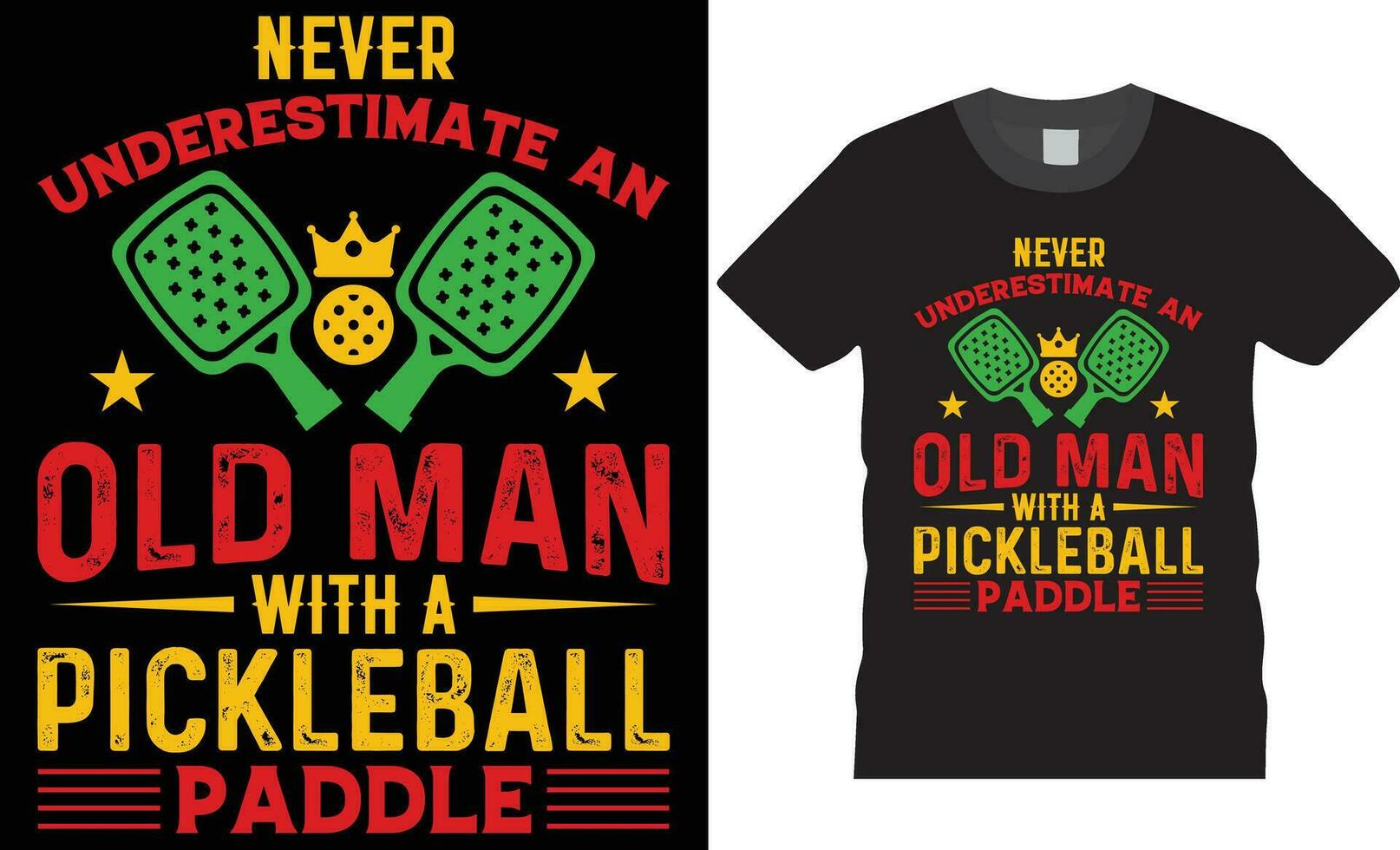 conception de t-shirt de pickleball vecteur