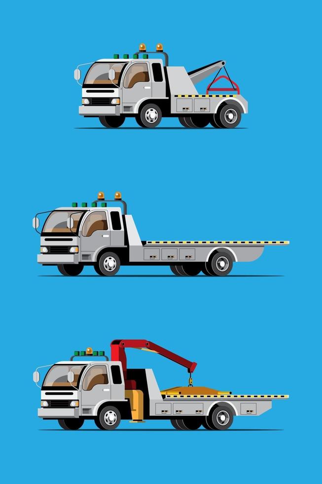 ensemble de voiture de remorquage camionnage auto transport vector illustration