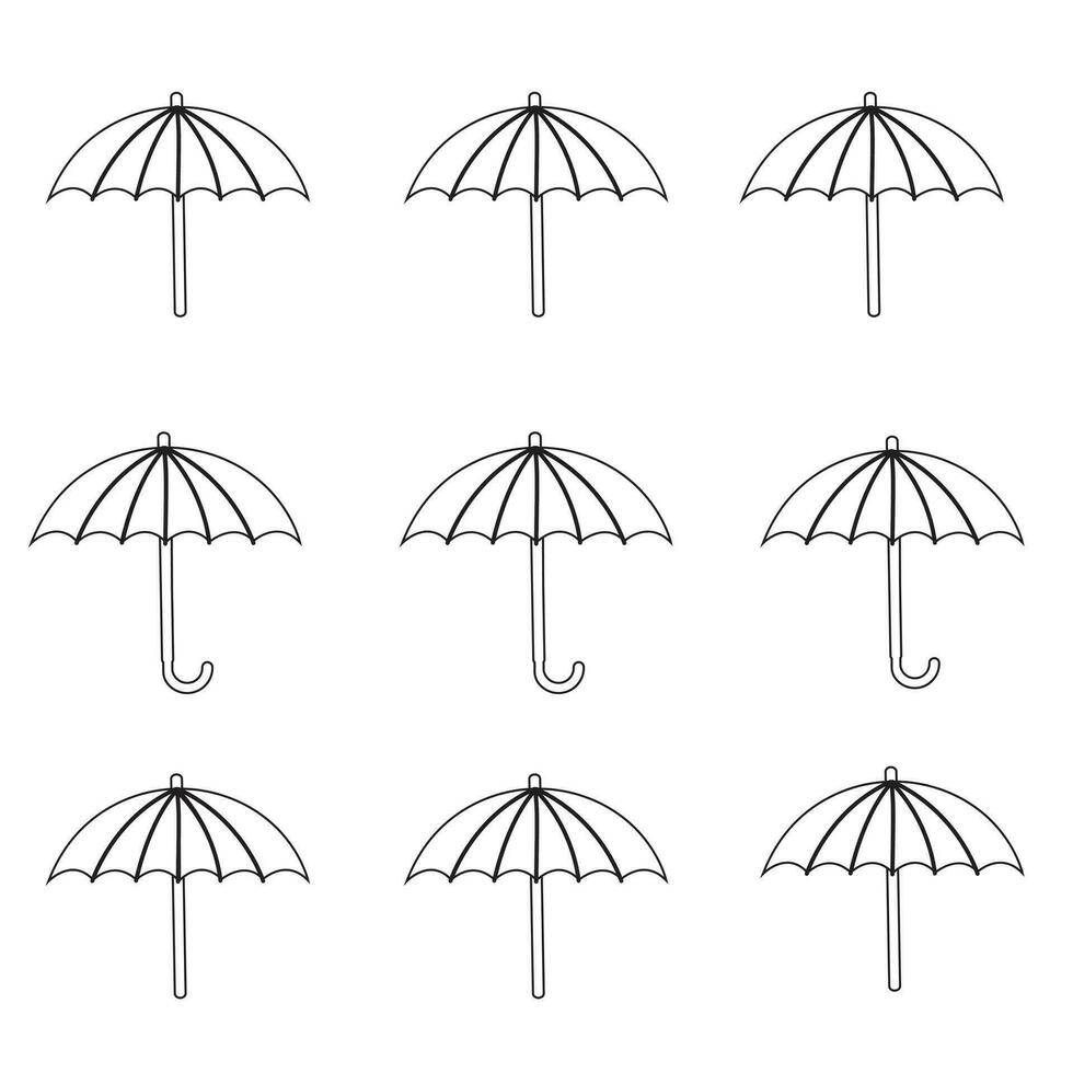 parapluie Facile icône ensemble. parapluie. vecteur illustration