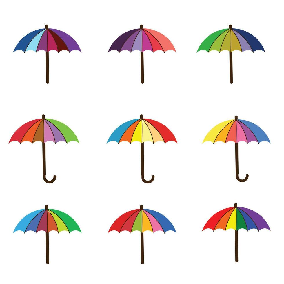 parapluie Facile icône ensemble. parapluie. vecteur illustration