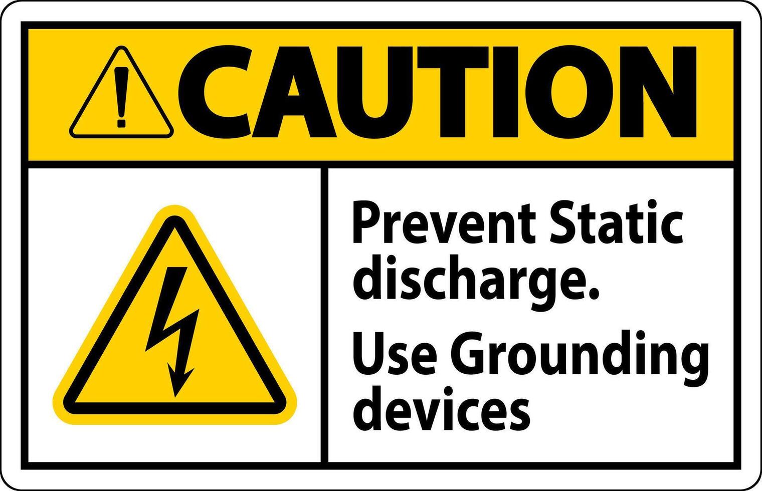 mise en garde signe prévenir statique décharge, utilisation mise à la terre dispositifs vecteur