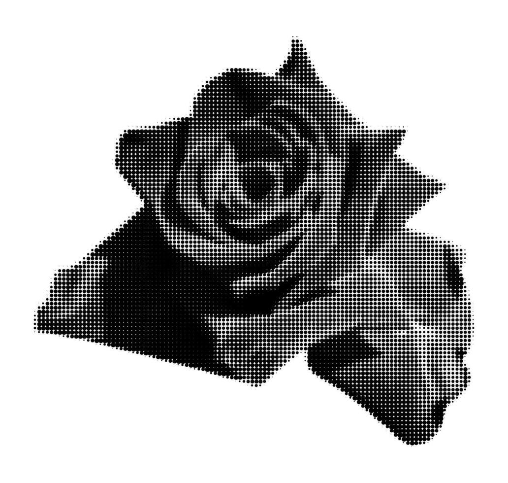 Rose demi-teinte collage élément vecteur illustration isolé