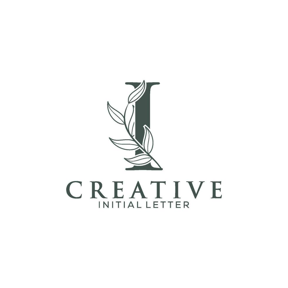 initiale lettre je et floral logo vecteur, botanique minimaliste lettre féminin logo conception modèle vecteur