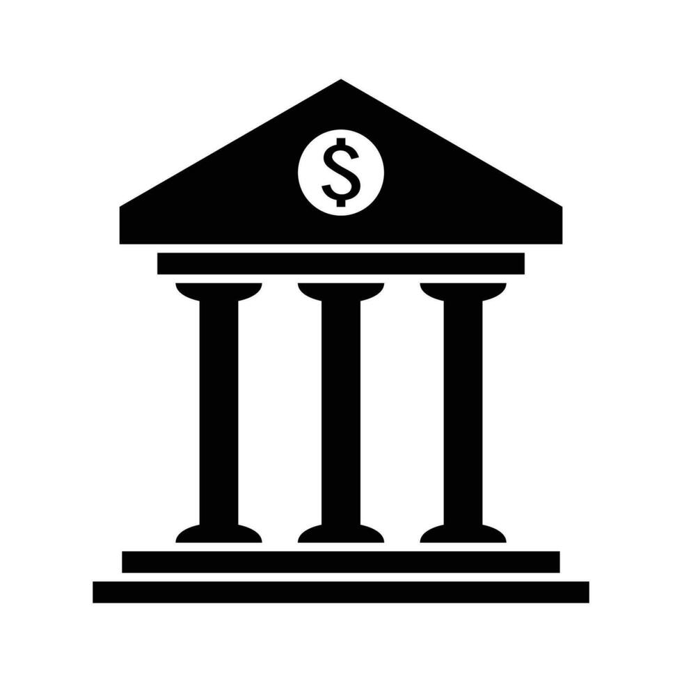 banque icône conception. argent des économies signe et symbole. vecteur