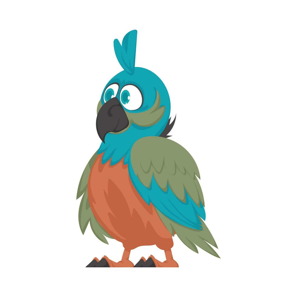 une jolie oiseau avec vif et content couleurs vecteur illustration