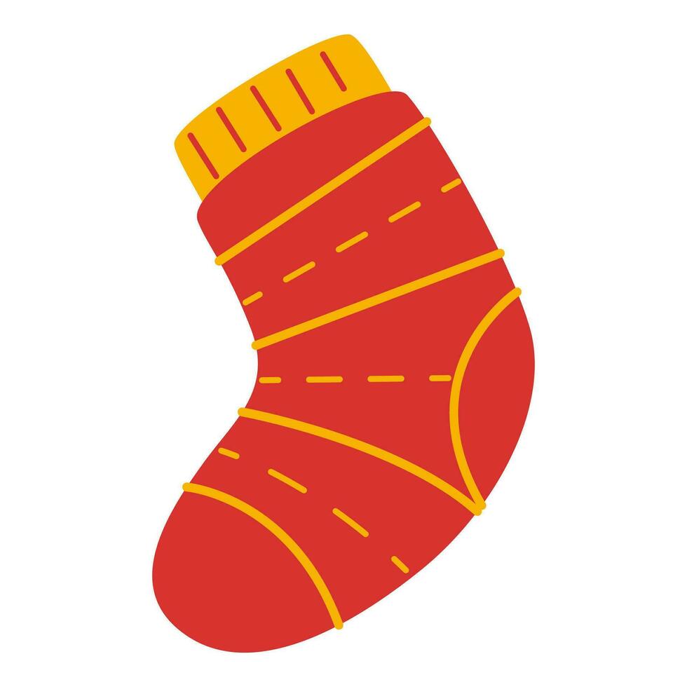 plat hiver chaussettes élément. Noël événement. vecteur illustration