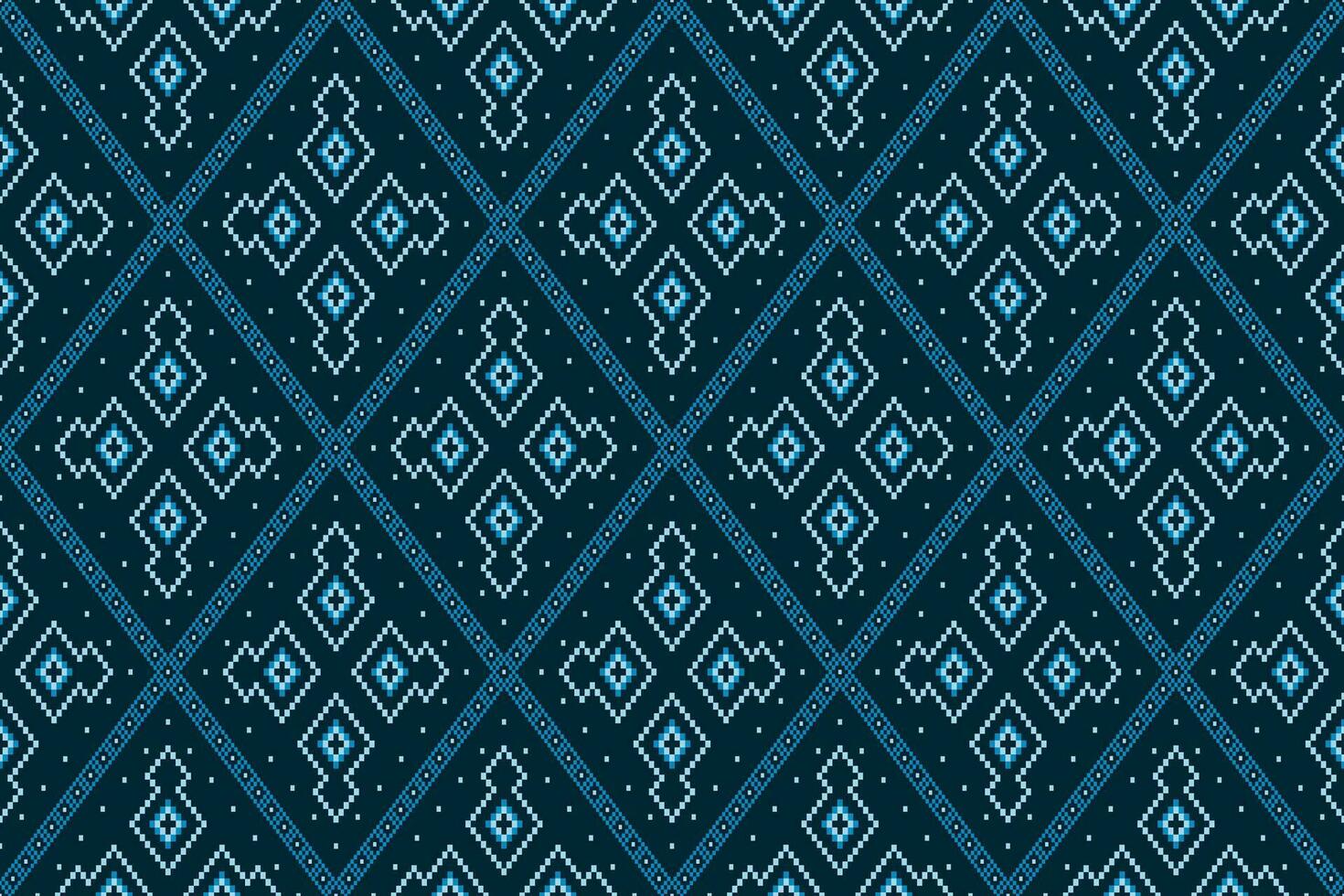 indigo marine bleu géométrique traditionnel ethnique modèle ikat sans couture modèle frontière abstrait conception pour en tissu impression tissu robe tapis rideaux et sarong aztèque africain Indien indonésien vecteur