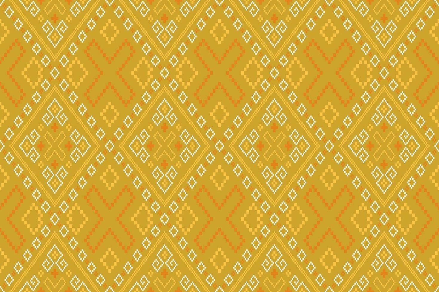 Jaune millésimes traverser point traditionnel ethnique modèle paisley fleur ikat Contexte abstrait aztèque africain indonésien Indien sans couture modèle pour en tissu impression tissu robe tapis rideaux et sarong vecteur