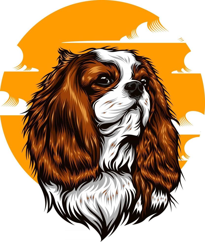 illustration de chien sur une couleur unie vecteur