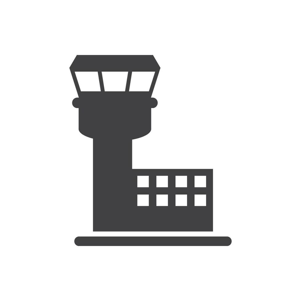 vol contrôle la tour icône dans plat style. la navigation moniteur vecteur illustration sur isolé Contexte. aéroport bâtiment signe affaires concept.