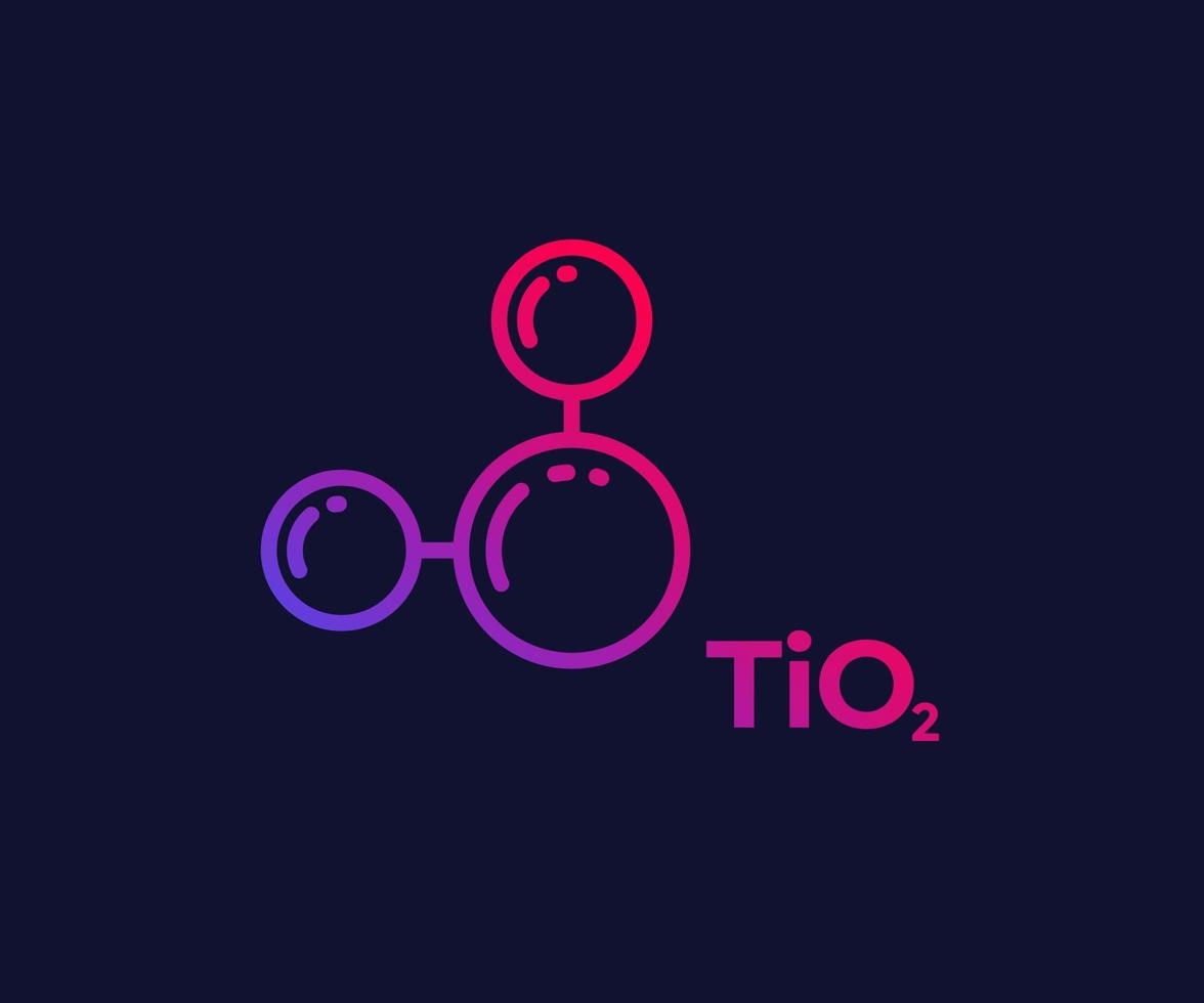 molécule de dioxyde de titane, icône linéaire vecteur