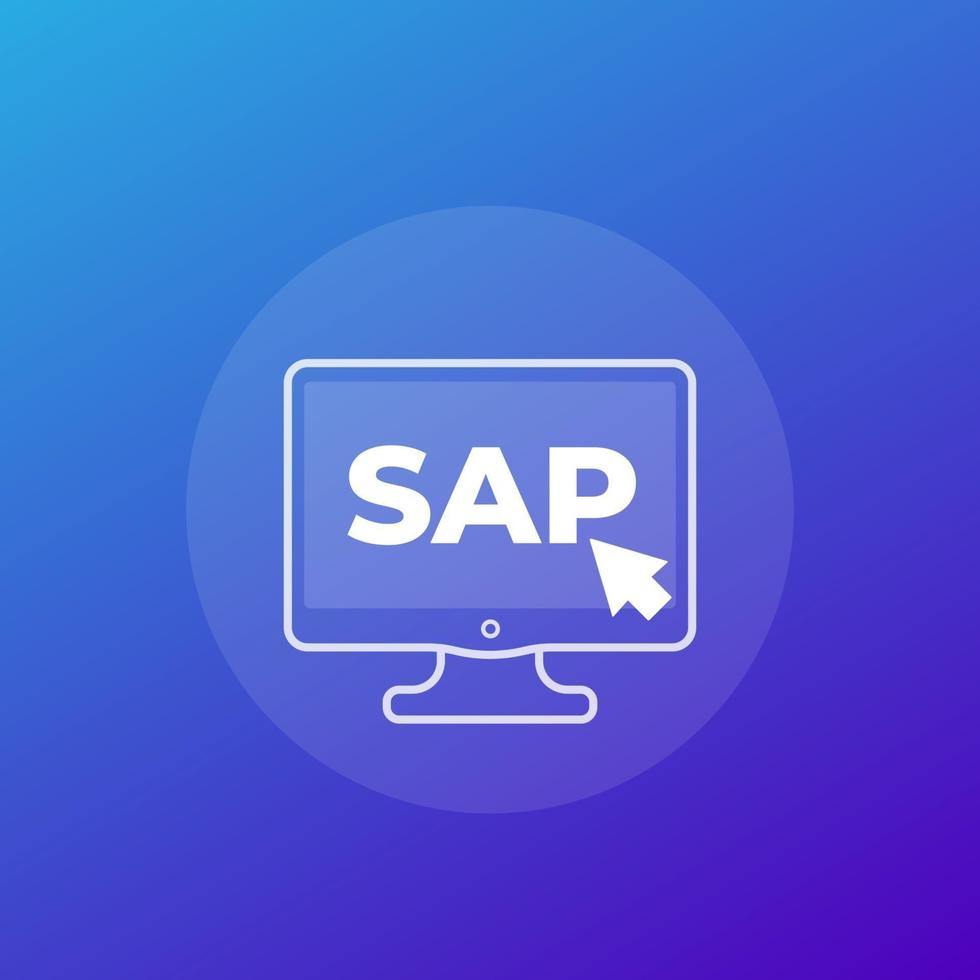 SAP, icône de vecteur de logiciel de planification d'entreprise