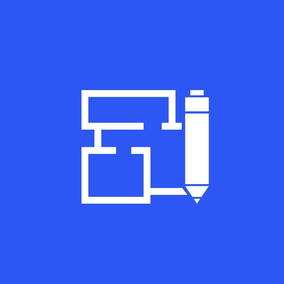 plan de maison et icône de vecteur de stylo