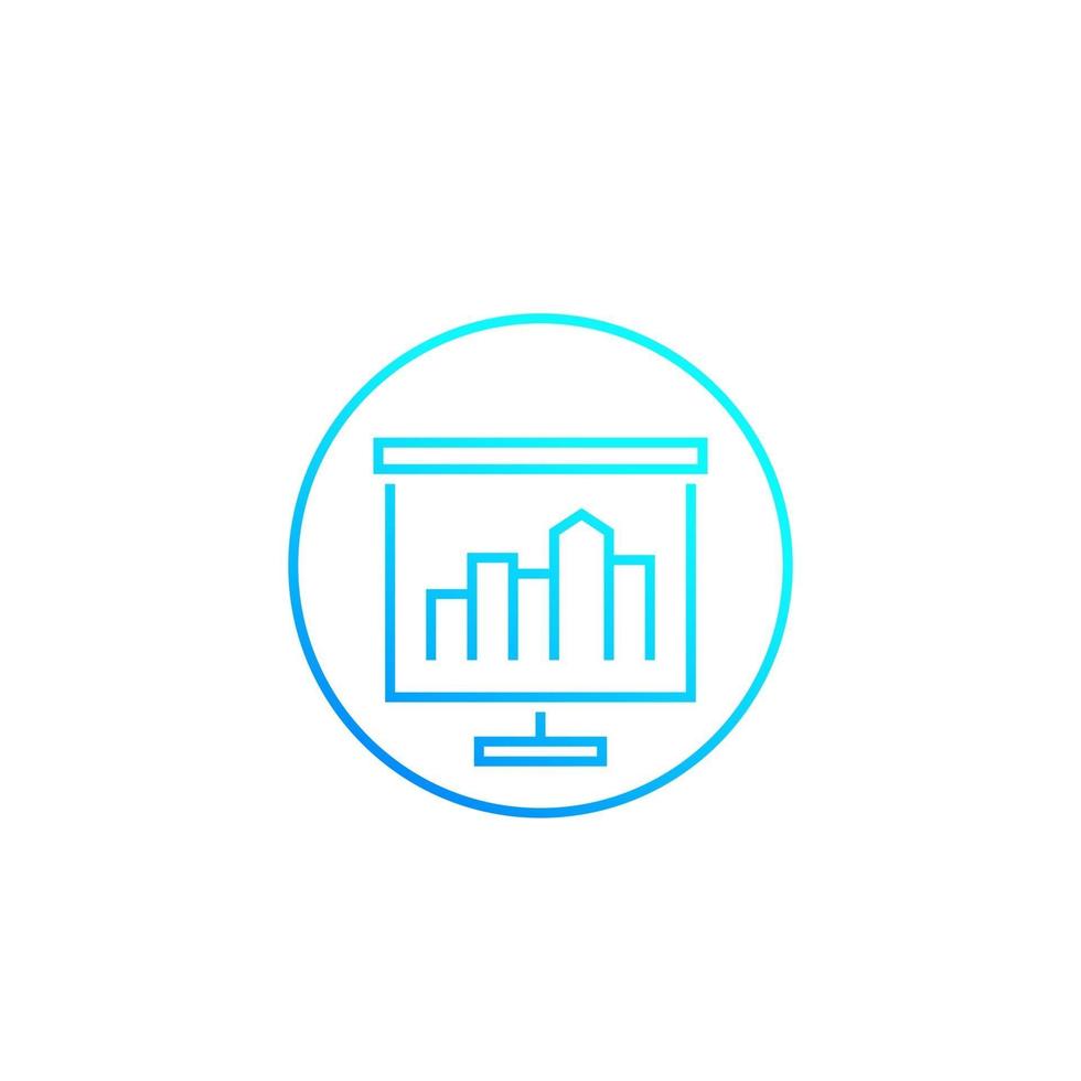 icône de ligne de vecteur de présentation