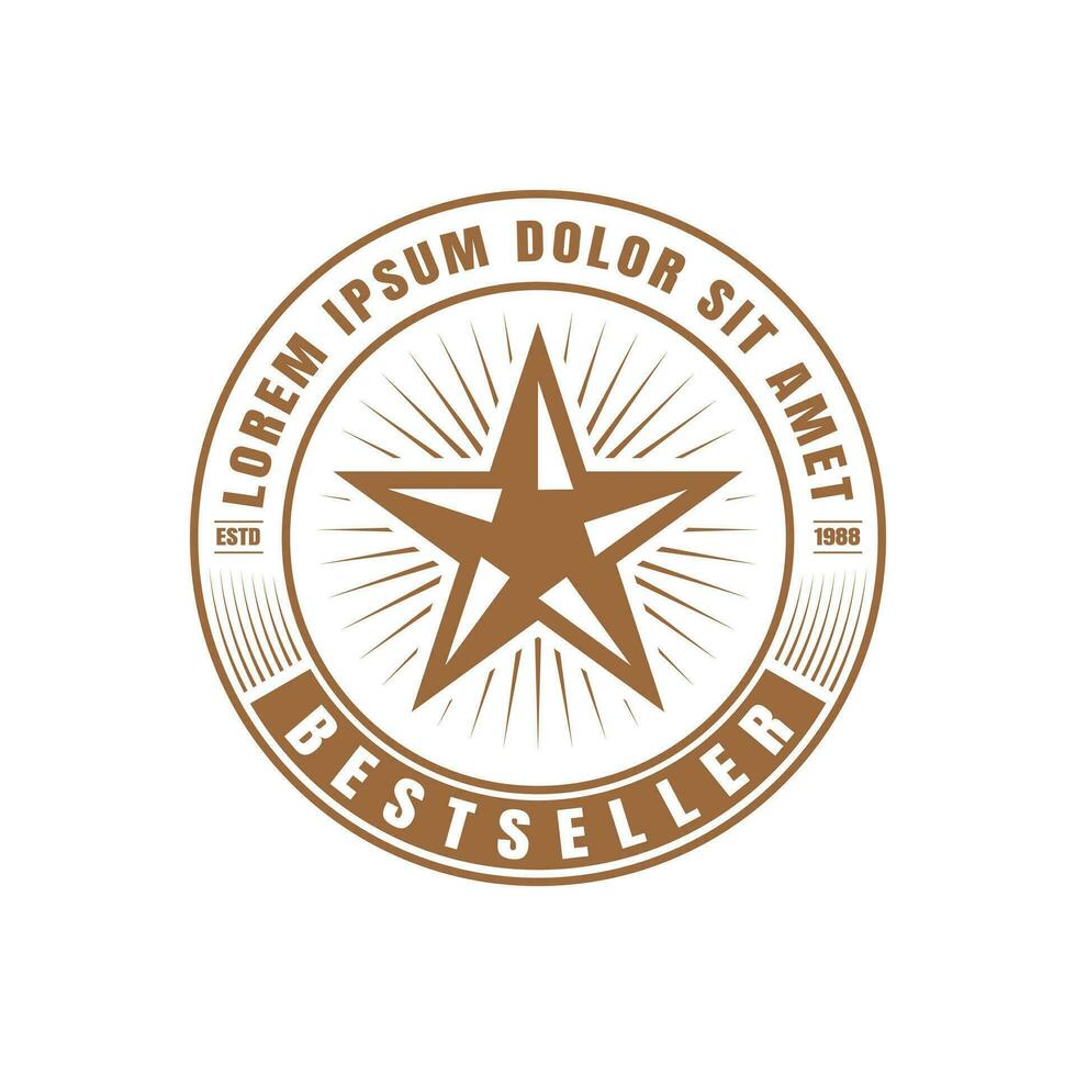 rétro ancien occidental pays Texas étoile badge emblème étiquette timbre logo conception vecteur