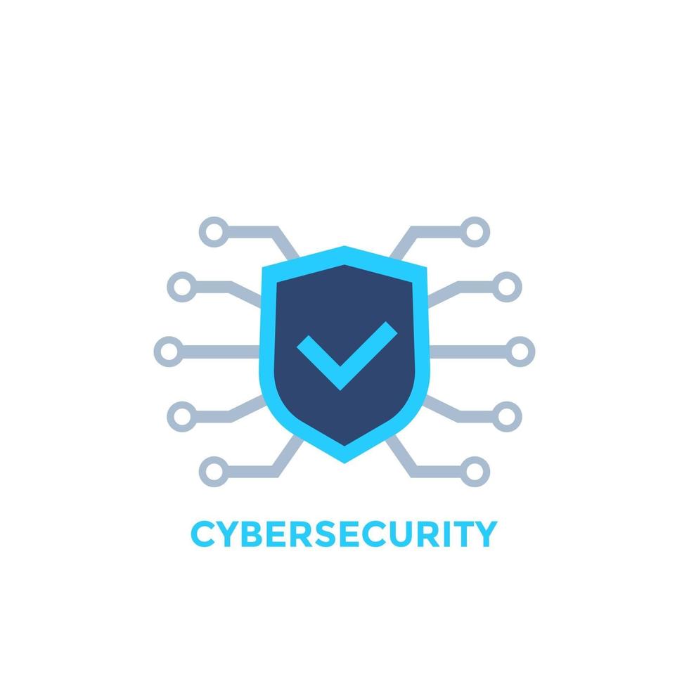 logo vectoriel de cybersécurité avec bouclier et coche