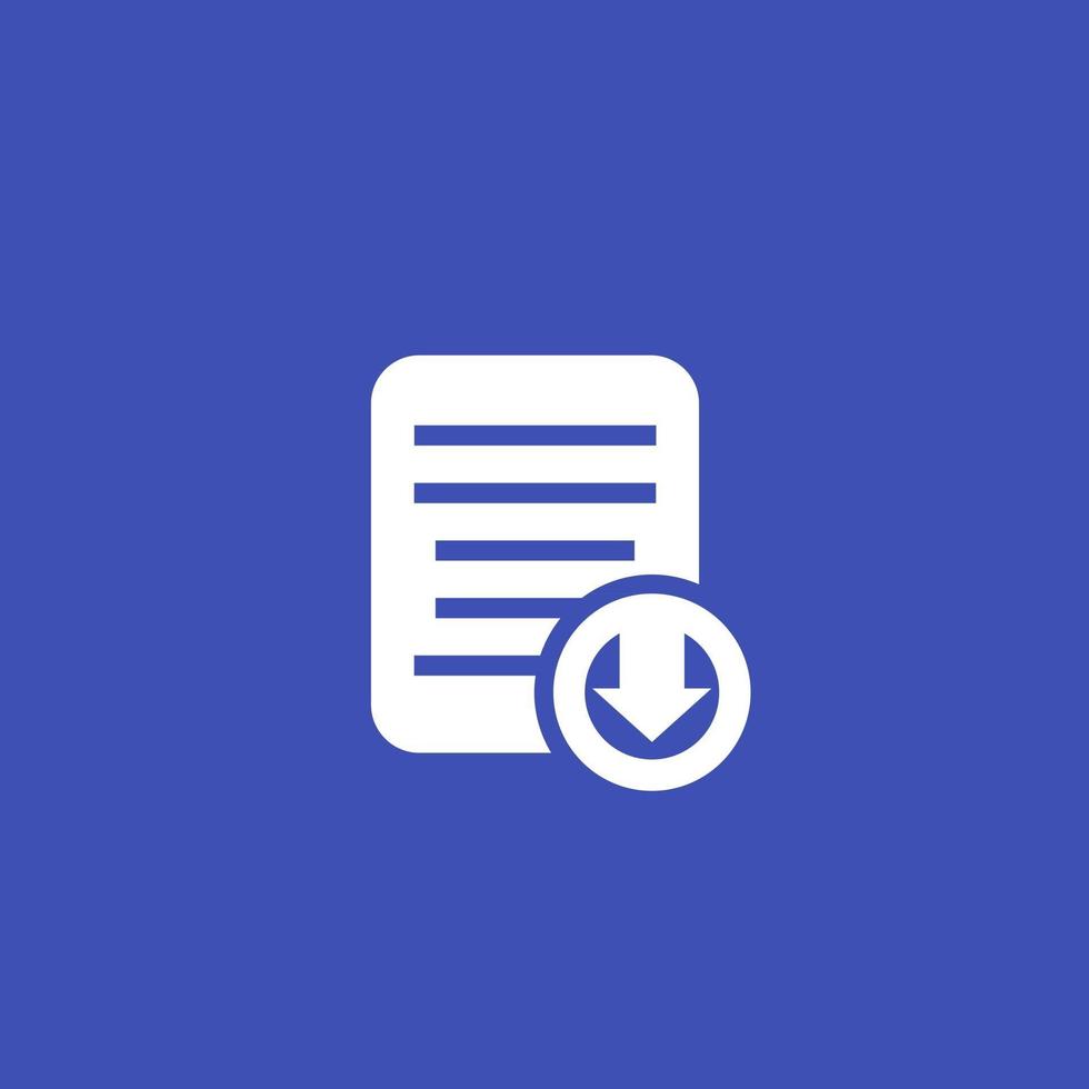 icône de vecteur de téléchargement de document
