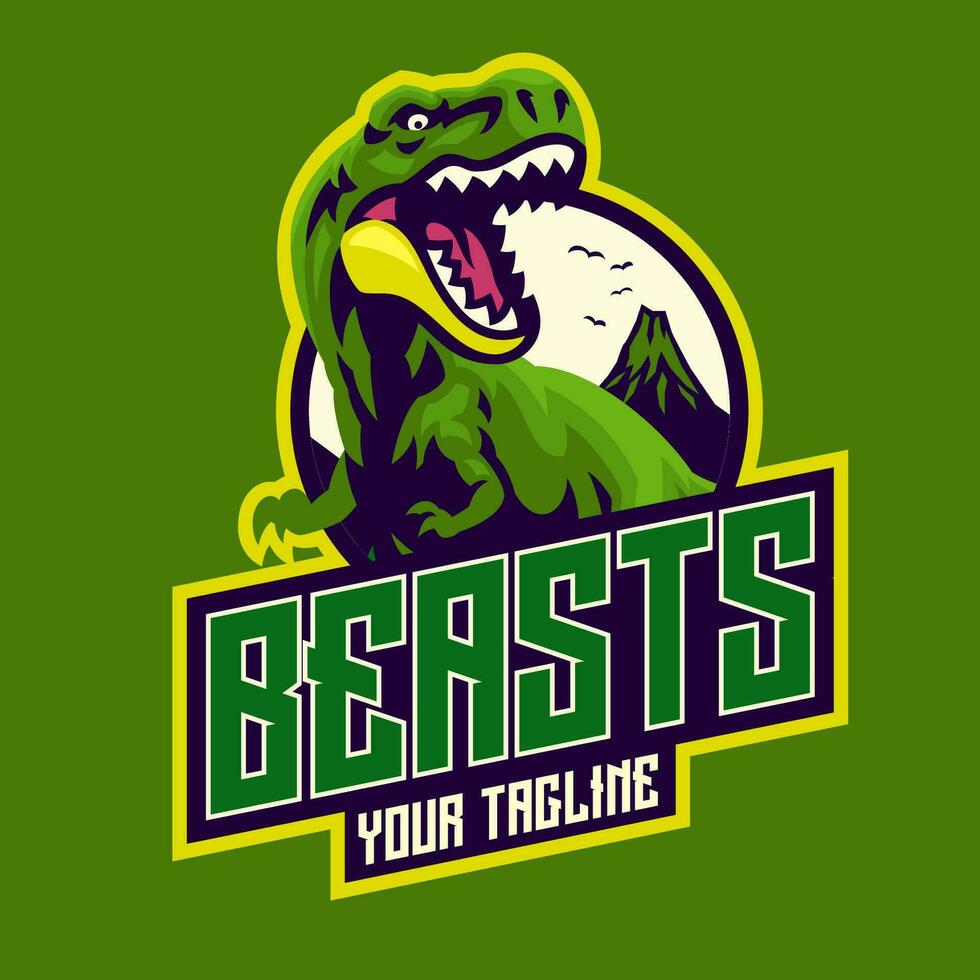 rugissement t-rex logo conception illustration modèle vecteur