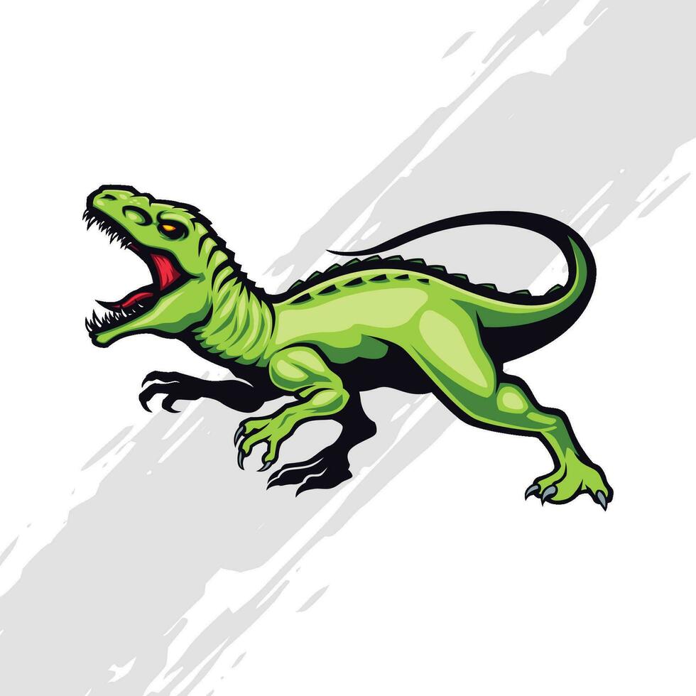 velociraptor dinosaure logo mascotte numérique illustration vecteur