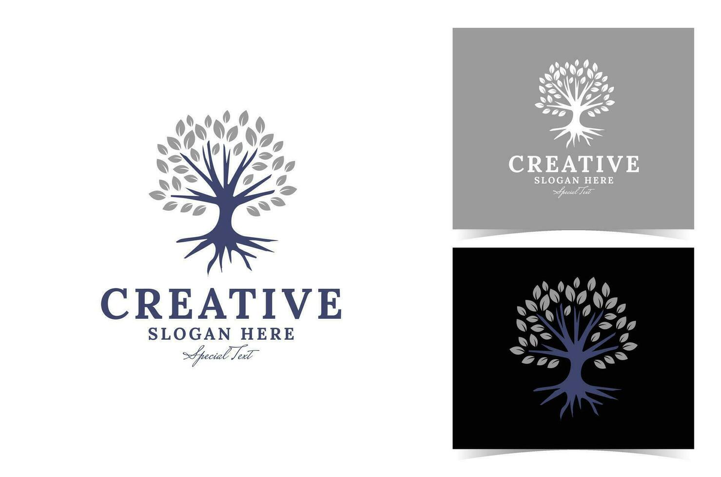 Créatif arbre logo vecteur conception, parfait pour entreprise logo ou l'image de marque.