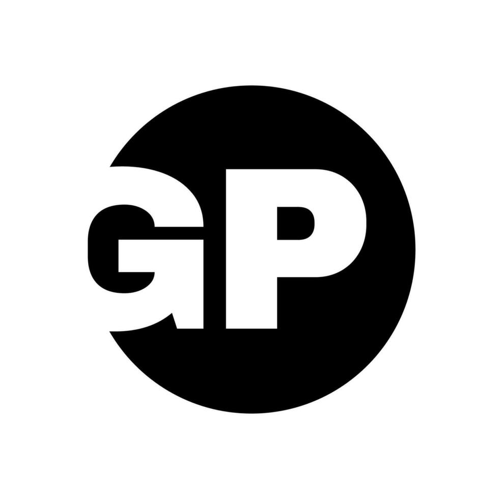 gp marque Nom typographie monogramme initiale lettre. vecteur
