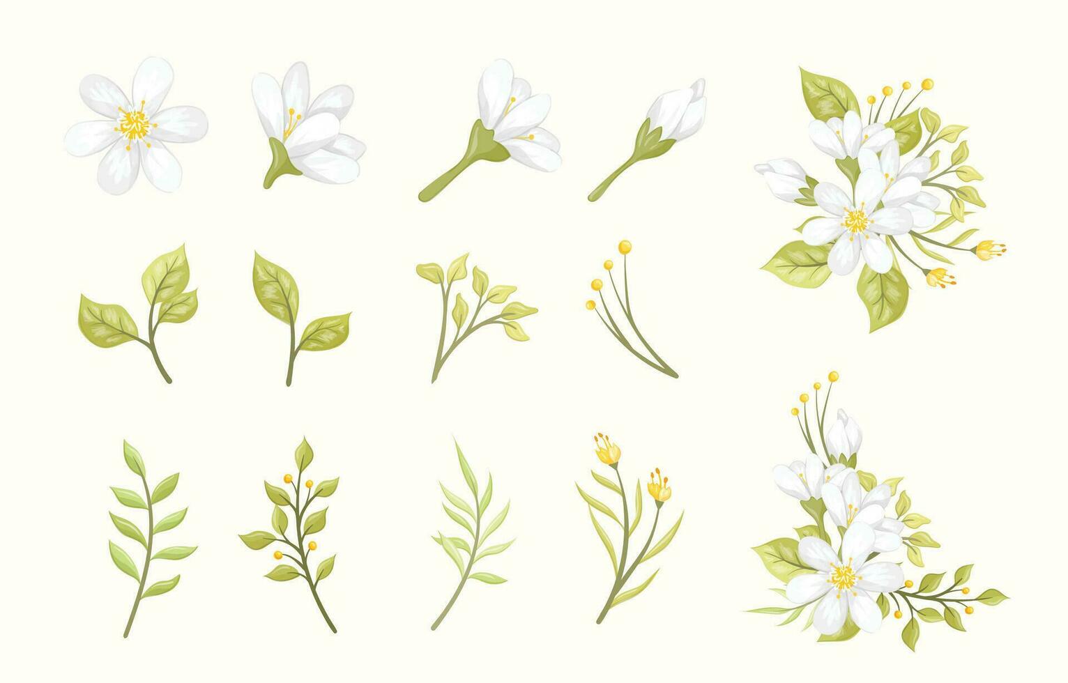 cadre de fleurs blanches vecteur