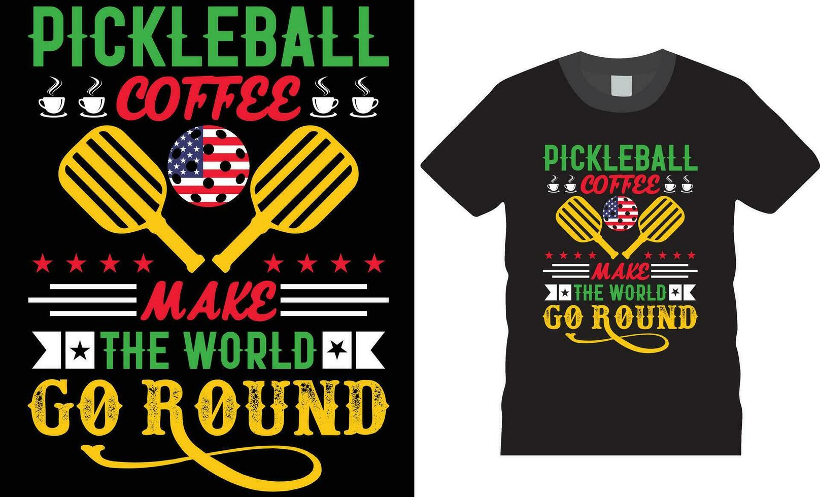 conception de t-shirt de pickleball vecteur