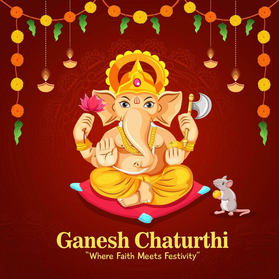 content ganesh chaturthi hindou religieux Festival bannière conception modèle vecteur