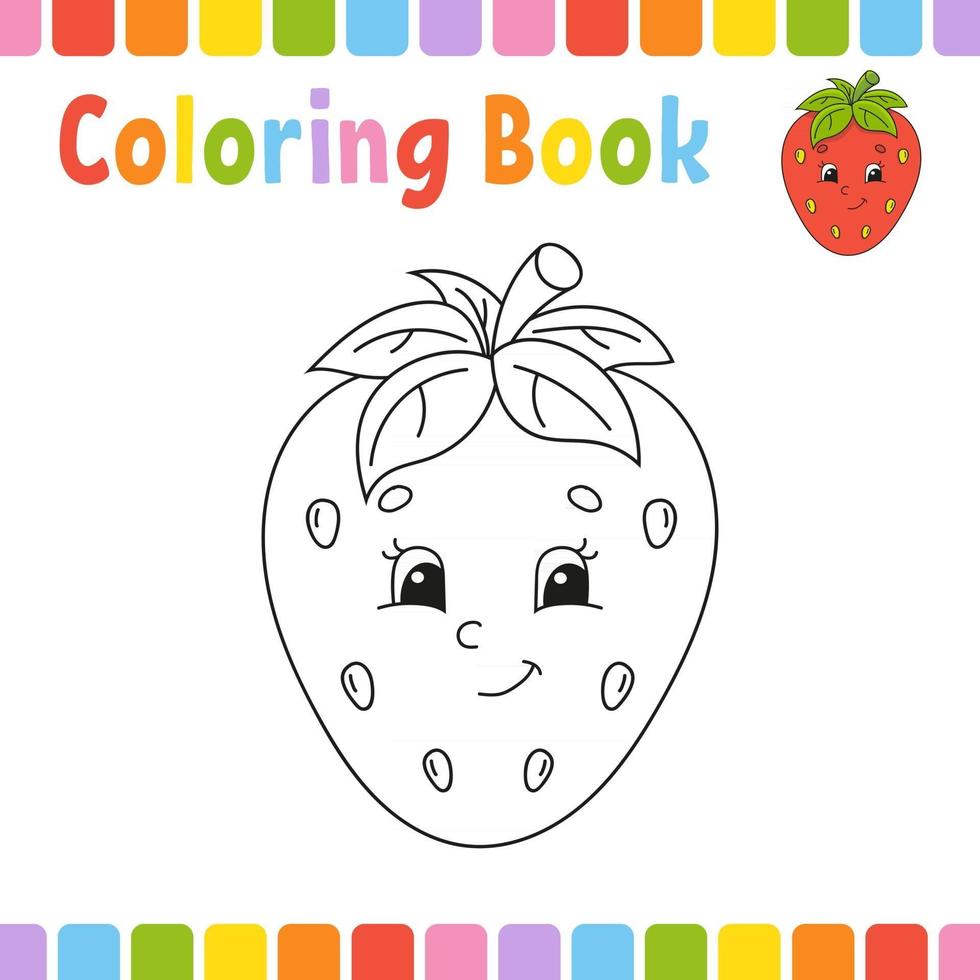 livre de coloriage pour les enfants. caractère joyeux. illustration vectorielle. style de dessin animé mignon. page fantastique pour les enfants. silhouette de contour noir. isolé sur fond blanc. vecteur