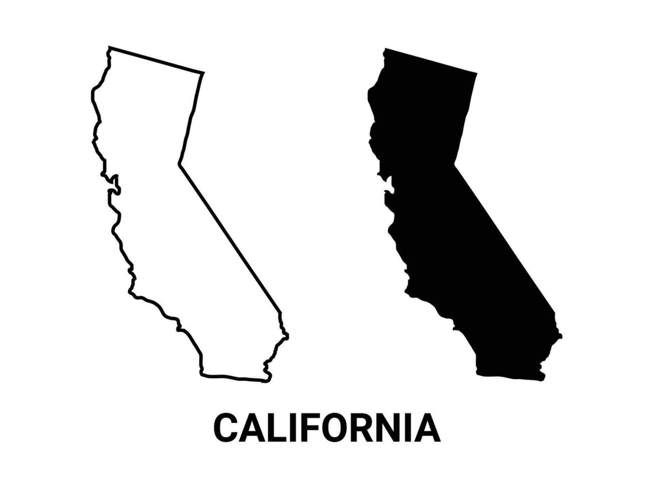 Californie carte silhouette contour vecteur