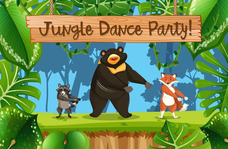 Jungle Dance Party Scene vecteur