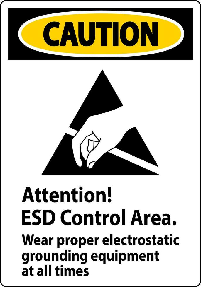 mise en garde signe attention esd contrôle zone porter correct électrostatique mise à la terre équipement à tout fois vecteur