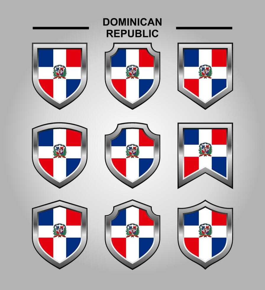 dominicain république nationale emblèmes drapeau avec luxe bouclier vecteur