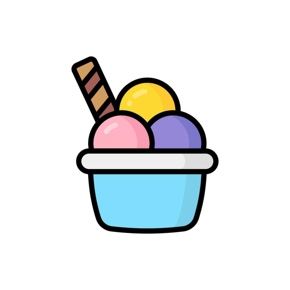 la glace crème vecteur icône illustration. nourriture icône concept isolé prime vecteur. plat style