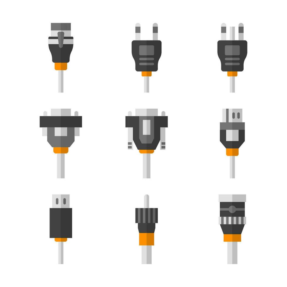 électronique Composants Couleur vecteur éléments Icônes