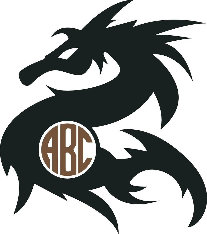 dragon monogramme vecteur fichier