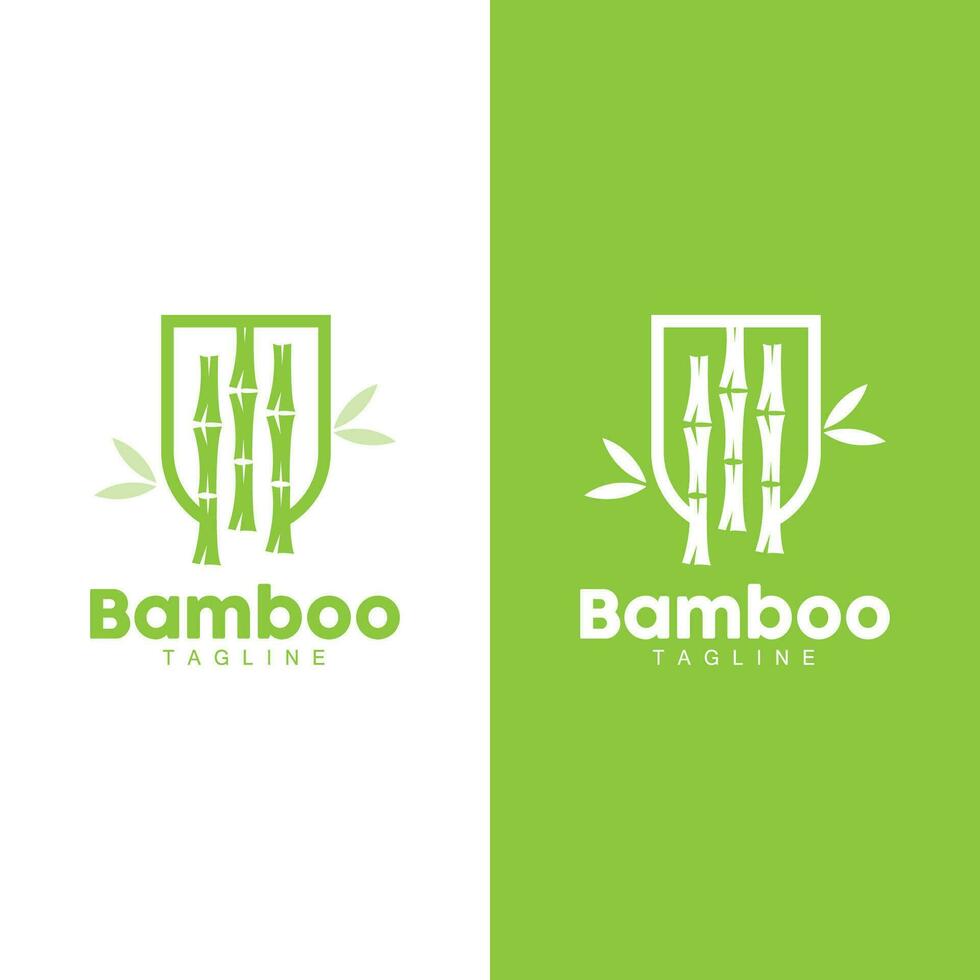 tropical bambou forêt logo, arbre tronc et feuille conception, vecteur illustration symbole