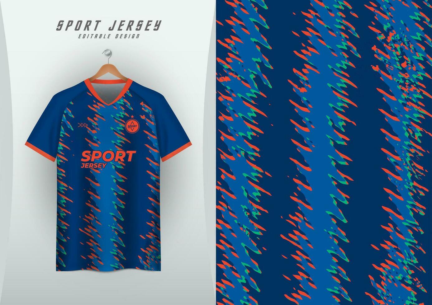 arrière-plans pour des sports Jersey, football maillots, fonctionnement maillots, courses maillots, bleu zigzag rayures vecteur