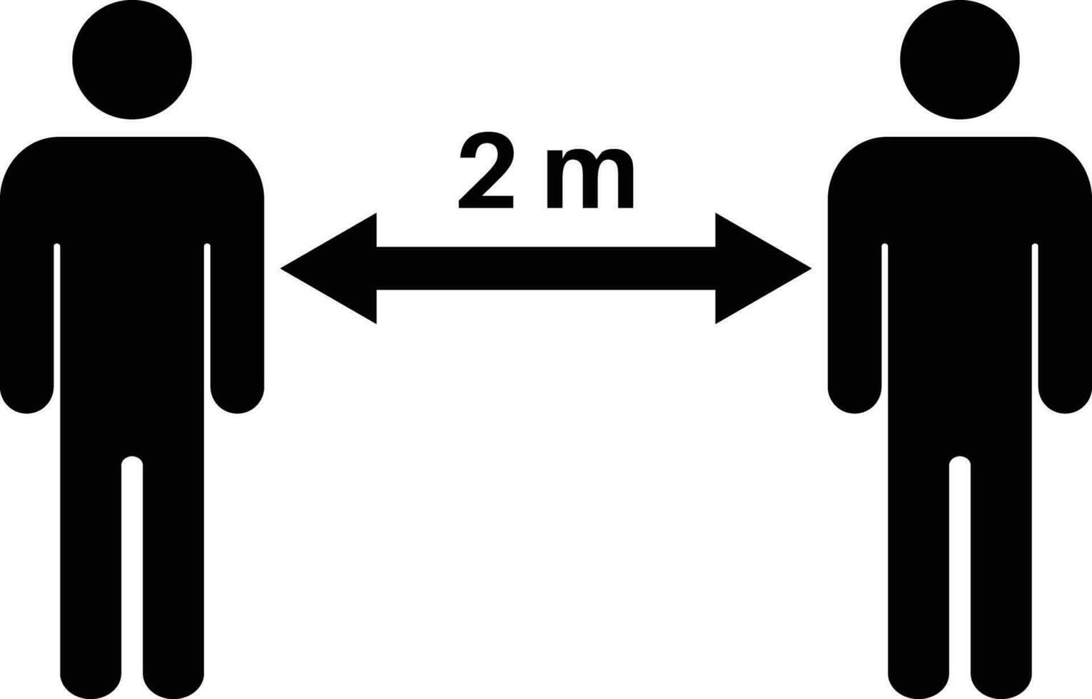 social distanciation icône . garder votre distance de 2 mètres . vecteur illustration