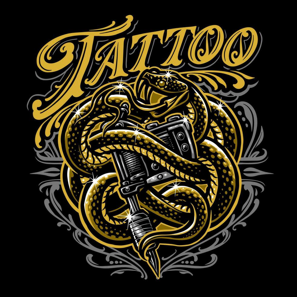 serpent mascotte tatouage badge conception logo vecteur