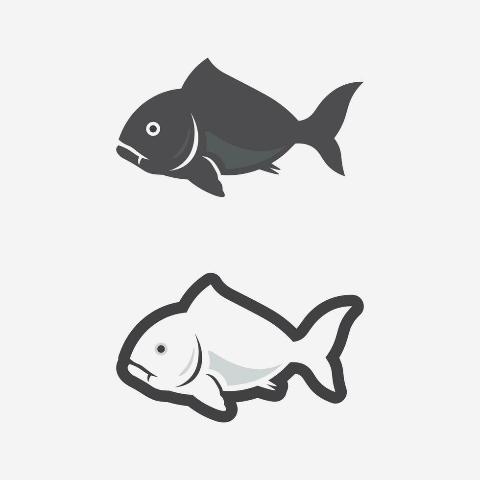 modèle de logo de conception d'icône abstraite de poisson, symbole vectoriel créatif du club de pêche ou de la boutique en ligne.