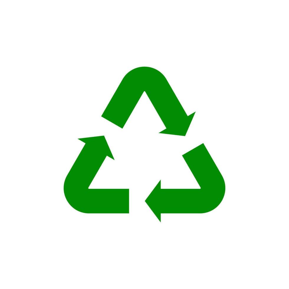 universel vert recyclage symbole. international symbole utilisé sur emballage. poubelle tri, recyclage concept. vecteur illustration.