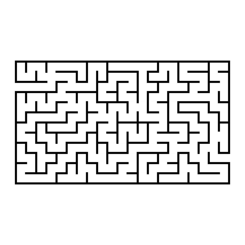labyrinthe rectangulaire abstrait. jeu pour les enfants. casse-tête pour les enfants. une entrée, une sortie. énigme du labyrinthe. illustration vectorielle plane isolée sur fond blanc. vecteur