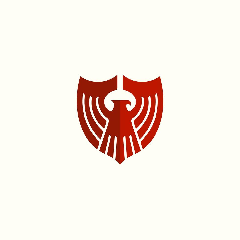 Facile Aigle logo avec bouclier vecteur